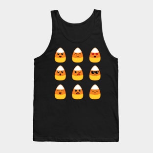 Candy Corn Face Emoticon Funny Halloween Gift Tank Top